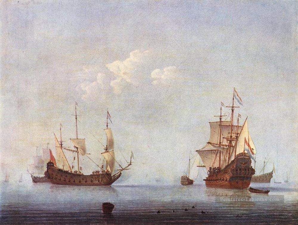 Marine Paysage marin Willem van de Velde le Jeune Bateau paysage marin Peintures à l'huile